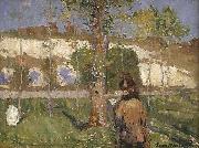 John Peter Russell Madame Sisley on the banks of the Loing at Moret Germany oil painting artist